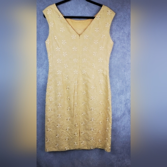 TALBOTS‎ Linen Yellow summer Women's Dress Size 10 - Picture 6 of 14